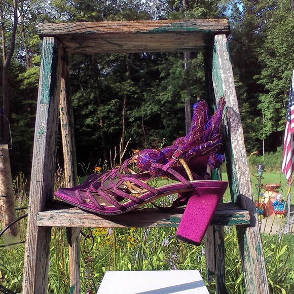 💃 Dancer GOLD & COPPER Ankle Strappy  Sandals Sz 40 NWOT LATIN SALSA - Picture 10 of 16